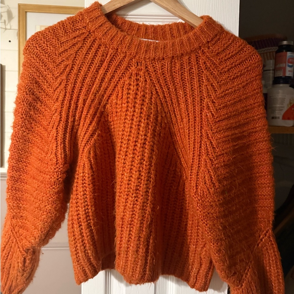 ASOS Orange Chunky Crew Neck Sweater